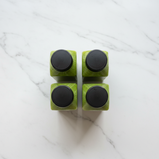 Four Bottles Top View - Clean Background