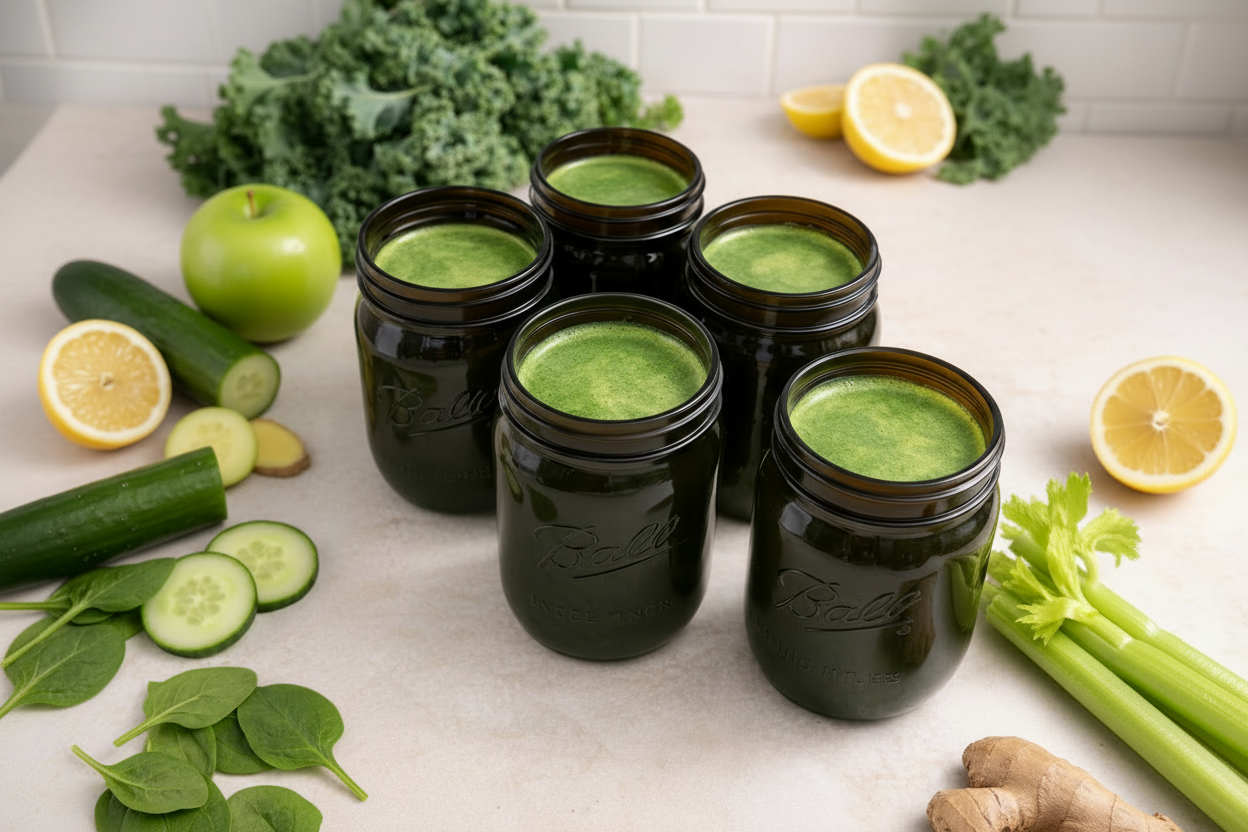Green Juice Jars - No Logo